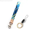 Off Keychain Hanging Rope Triangle Printing Pattern Broadband Clip Key Chain Mobile Phone Lanyard Wrist Strap Anti-lost Shoulder Band about BJ86