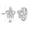 Boucles d'oreilles à tige en argent sterling 925 massif, bijoux à fleurs creuses celtiques pour femmes, fiançailles, petite amie, cadeau d'anniversaire, de Noël