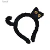 Party Hats Cute Cartoon Plush Facial Wash Hair Band Autumn Winter Fashion Women Girls Headband White Rabbit Black Cat Hair Hoop YQ240120