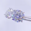 10K 14K Echt Goud 3 Gaffel Set 16Ct Schroef Terug Stud Moissanite Oorbellen Mannen