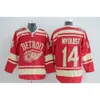 Factory Outlet Men S Detroit Wings # 14 Gustav Nyquist # 30 Osgood # 35 Jimmy Howard Vermelho Branco Melhor Qualidade Hóquei no Gelo Jerseys Frete Grátis 8818 1034