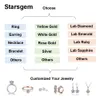 Starsgem Custom Mens Womens Stud Earrings Fashion Real 1Ct Diamond Gold Earring