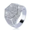 AAA Gems nieuwste overdreven mannen sieraden 14K goud/Sier poly geometrische Moissanite ring