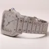 Moissoinite Diamond Mechanical Belt Out Out Mens Bezel Silver vs Chrono Custom with Box Moissanite Bling Diamond Watch