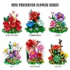 Blocos de construção de flores eternas, blocos de cidade, ornamento, modelo, amigos, rosa, decoração de casa, tijolos diy, brinquedos para crianças, meninas, presente de aniversário