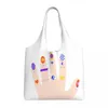 Einkaufstaschen Accessorize Canvas Bag Damen Recycling Große Kapazität Lebensmittelgeschäft Street Mmural Art Eldridge Shopper Tote Handtaschen