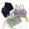 Lu Align Lemon Yoga Canottiere per la schiena Canotte da donna Reggiseno sportivo incrociato Sexy antiurto Fitness Push Up Top Running Gilet sportivo attivo per ragazze LL Lu Jogger Vest