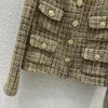 2024 nova primavera milão runway jaquetas o pescoço manga longa topos femininos high end jacquard designer casacos 0120-8