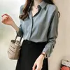 Women's Blouses 2024 Autumn Versatile Professional Korean Chiffon White Shirt Long Sleeve Loose Large Top