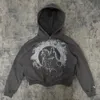 Herrtröjor tröjor y2k amerikansk mörk anime grafik super dalian hoodie mäns goth punk harajuku street hoodie par casual lös tjock tröja j240120