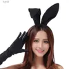 Chapeaux de fête Noir Big Bunny Ears Bandeau pour Pâques Halloween Party Costume Accessoires Pâques Discothèque Doux Sexy Lapin Oreille Cheveux YQ240120