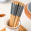 Chopsticks 5Pair Japanese-style Sushi Bamboo Of Chopstick Chinese Dinnerware Set Kitchen Supplies Multi Color Wooden Chop Sticks