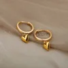 Stud Vintage Love Serce Kolczyki dla kobiet złoto Kolor stali nierdzewnej Weddfeamle Biżuteria Prezenty Bijoux Femme J240120