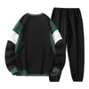 Survêtements pour hommes Automne Hommes Sweat-shirt à col rond Pantalon de survêtement Japonais Simple Costume de loisirs Hommes Lâche Polyvalent Casual Sports Deux pièces Mâle