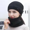 Bandanas Sibérien Laine Chapeau Écharpe Ensemble Hiver Chaud Polaire Tricot Tissu Doux Coupe-Vent Cou Protecteur En Plein Air