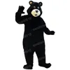 Costume de mascotte d'ours noir personnage de thème de dessin animé carnaval unisexe Halloween carnaval adultes fête d'anniversaire tenue fantaisie pour hommes femmes