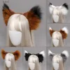 Chapéus de festa fofo animal raposa orelha bandana cabelo hoop lolita anime peludo faux fur hairbands pelúcia lobo orelhas de gato cabeça hoop headwear moda yq240120