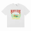 2023 Summer Męskie T-shirty Women Rhudes Designerskie koszule dla mężczyzn Tops Letter Polos Haft Tosztowa odzież Krótki rękaw Tshirt Duże koszulka Rozmiar S-XL