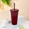 Tumblers Great Straw Cup with Lid Anti-Slip PP Color Changing Tumbler Supplies Plastic Coffee Drinkwere For Student