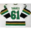 Vintage 2008 London Knights Hockey Jerseys Mens John Tavares #61 Jersey Ed Black White Shirts Men 3693 3072