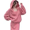 Robes décontractées Printemps Automne Jupe 2 pièces Ensemble Femmes Coréen Sweat-shirt à capuche Sling Robe Ensembles Vêtements pour femmes