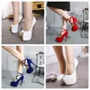 Bayan Emellishe ayak bilekleri Sandalet Sandalet Stiletto Topuk Açık Ayak Toe Lüks Tasarımcı Kadın Ayakkabı Platformu Kalın Çözilmiş Süper Yüksek Topuklular