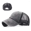 Ball Caps Amazon Baseball Cap Worn Washed Mesh Peaked Cross-Border Foreign Trade Women's European And American