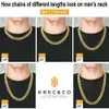 Krkc Groothandel Hip Hop Sieraden 12mm 14mm 18k Vergulde Rvs Miami Cubaanse Link Ketting Heren kettingen