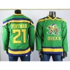 Mighty Ducks 21 Portman Jersey 33 Goldberg 44 Reed 96 Conway 99 Banks 66 Bombay Embroidered Mens Ice Hocke Jerseys Ed 1594