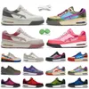 Road Sta Hommes Femmes Chaussures de course Sneaker Cuir verni Noir Blanc Rose Violet Bleu Vert Beige Daim Gris Pastel Skunk Navy Plate-forme Baskets de sport pour hommes