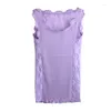 Kobiety damskie letnia jedwabna kamizelka bawełniana koronkowa seksowna piękna grzbiet szczupła koszulka z zawiesiną 7015