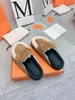 Go Mule Sandals Luxury jesienne style zimowe Clogs Mule Sandal Fashion Slide Baotou grube podele pół kapcie skórzane zamszowe kapcie