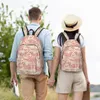 Bags Custom Toile De Jouy French Motif Canvas Backpack Men Women Casual Bookbag for School College Flora Bags