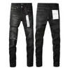 Lila Jeans, Designer-Herrenjeans für Herren, hochwertige, modische Herrenjeans, coole Designer-Hose, zerrissene Biker-Jeans in Distressed-Optik, schwarz, blaue Jeans, schmale Passform, Motorrad-Stretch