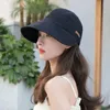 Cappelli larghi cappelli da sole per la protezione solare per donna Girl Color Solid Regolabile Fisherman Panama JK Korea Cancella