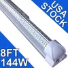 Lampada da negozio a LED da 8 piedi, lampada da garage da 8 piedi 144 W 8' Tubo LED integrato da 96'' T8, lampadine a LED collegabili Magazzino per garage, Plug and Play ad alto rendimento Montaggio superficiale USA stock