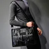 Men PU Leather Shoulder Bags Casual Tote Travel Mens Crossbody Bag Luxury Messenger Bags Fashion Korean Handbag Business Laptop Bag