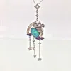 Customized High Quality Fine Jewelry Owl Solid White Gold Australian Opal Lab Grown Diamond Pendant For Necklace