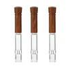 Newest Natural Wood Portable Glass Hand Pipes Dry Herb Tobacco Catcher Taster Bat Filter One Hitter Innovative Design Handpipe Smoking Pipe Cigarette Wooden Holder