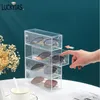 Display 4 Layers Glasses Storage Box Acrylic Organizer Cosmetics Makeup Organizer Storage Drawers Pen Case Stackable Display Holder