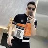 Men's T-Shirts Men's high-end ice Silk Short-sleeved T-shirt 2023 New Fashion Slim Fit Summer Half Sleeve Underlay Shirt Streetwear J240120