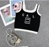 Designer T Shirt Cropped Women Knits Tee Knitted Sport Top Tank Tops Woman Vest Tees