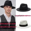 Wide Brim Hats Bucket Hats Large Size 56-58 59-60cm New Natural Panama Straw Hat Summer Men Women Wide Brim Beach UV Protection Fedora Sun Hat Wholesale J240120