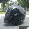 Motorhelmen Zwarte halve helm Outdoor Sport Mannen en vrouwen Racing Open Face Dot Appd Drop Delivery Auto's Motoren Acces Otmbg