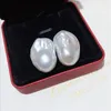 Boucles d'oreilles à tige énormes 16-20mm, véritable perle baroque blanche naturelle des mers du Sud, 18Kp