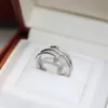 Ring Clou Pierścień dla kobiety projektantki diamentowej Rozmiar 6 7 8 Fine Srebrny T0P Oficjalne reprodukcje Moda klasyczny styl luksusowy europejski rozmiar z pudełkiem 011