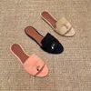 2024 New Sandals ladies suede leather top quality Sliders Mule Slipper Women Summer Fashion shoes classic Outdoor walk flat Casual shoe Slide With box loafer sandale