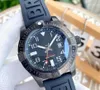 U1 AAA Bretiling Luxus Herrenuhr Ozean drehbare Lünette Superocean Schwarz Blau Gummi Edelstahl Saphirglas Automatische mechanische Bewegung Armbanduhren