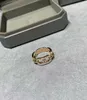 Designer Round Ring for Women Sliding Diamonds Rose Gold Geometric Diamond Sier Personality Valentine's Day Gift With Box