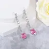 Dangle Oorbellen Mode Baguette Multi Zirkonia Vierkante Vorm Bruiloft Groot Voor Vrouwen Sieraden Brincos